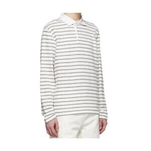 Saturdays New York City White and Black Striped Polo